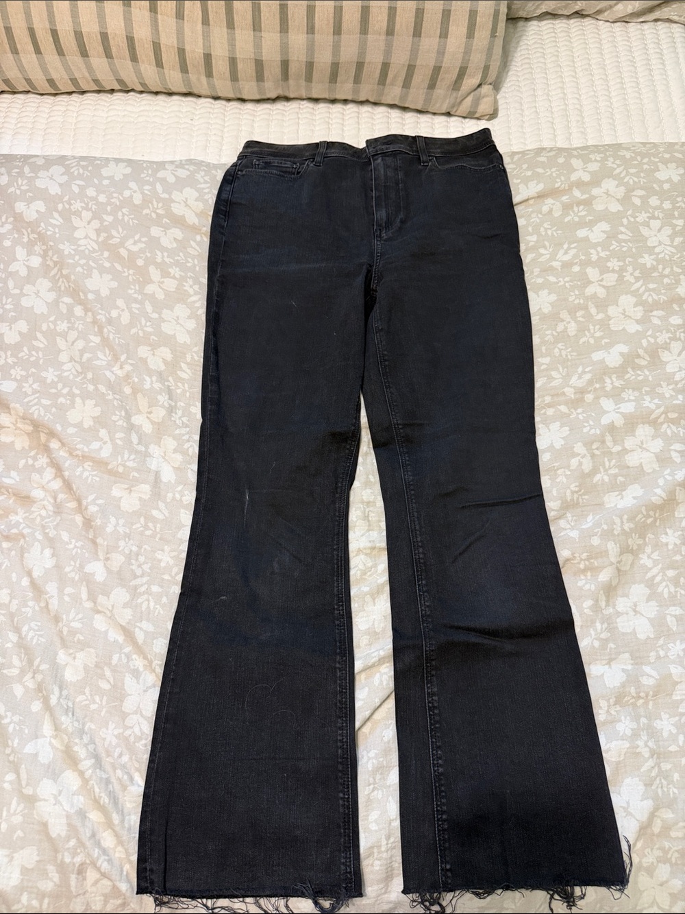 PAIGE Black Flared Wide-Leg Jeans